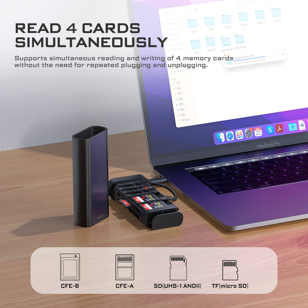 Lector de Tarjetas Freewell Pro - vista frontal