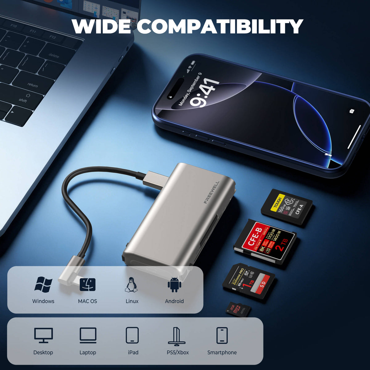 Lector de Tarjetas Freewell Pro Plus - vista frontal