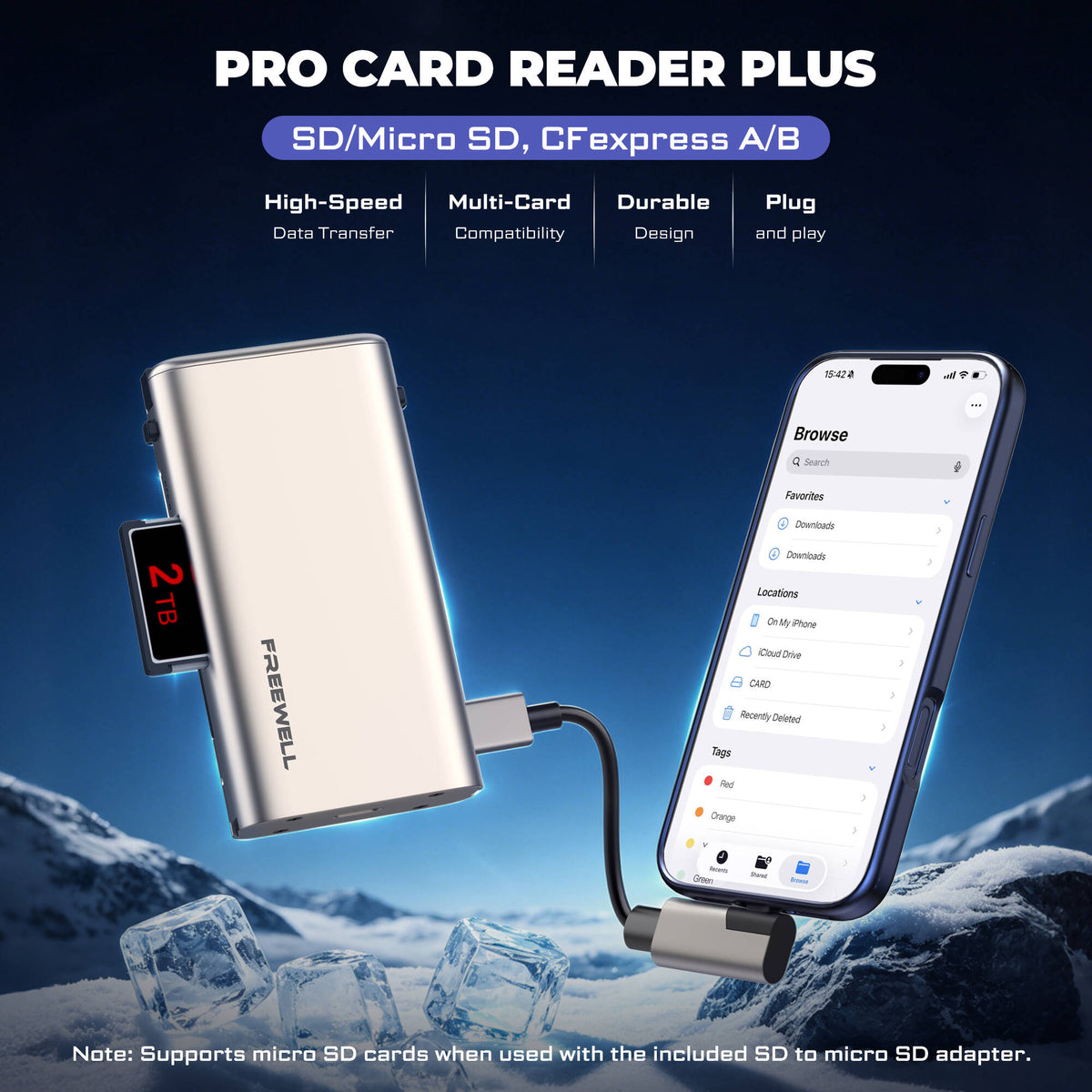 Lector de Tarjetas Freewell Pro Plus - en uso