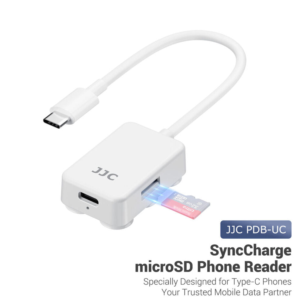 Lector de Tarjetas JJC SyncCharge microSD Phone - vista frontal