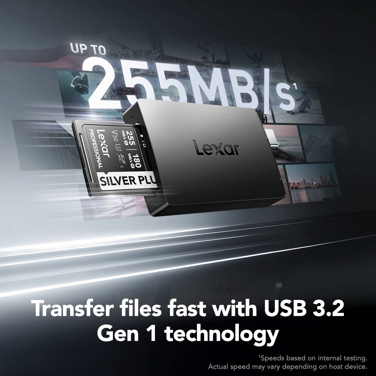 Lector de Tarjetas Lexar microSD/SD - vista frontal