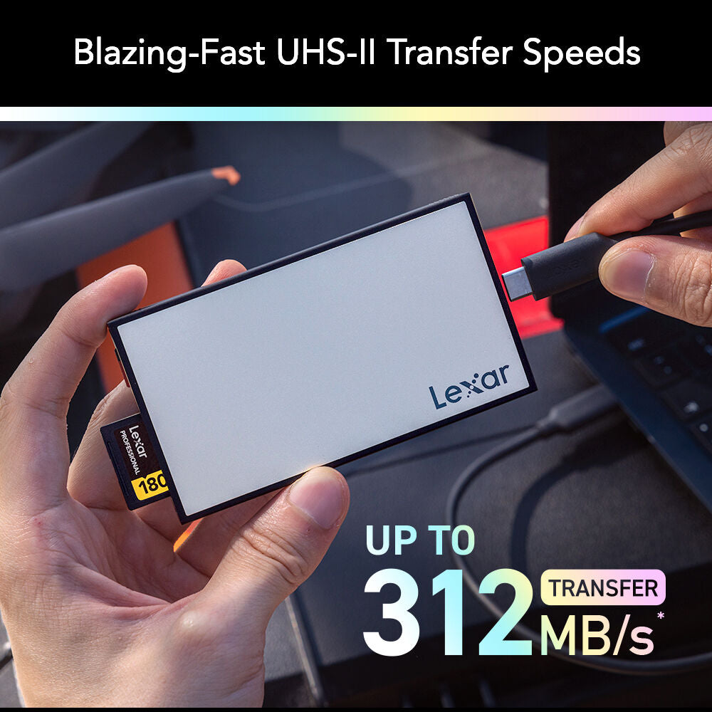 Lector de Tarjetas Lexar Professional Workflow UHS-II SD/micro SD - puertos y conexiones
