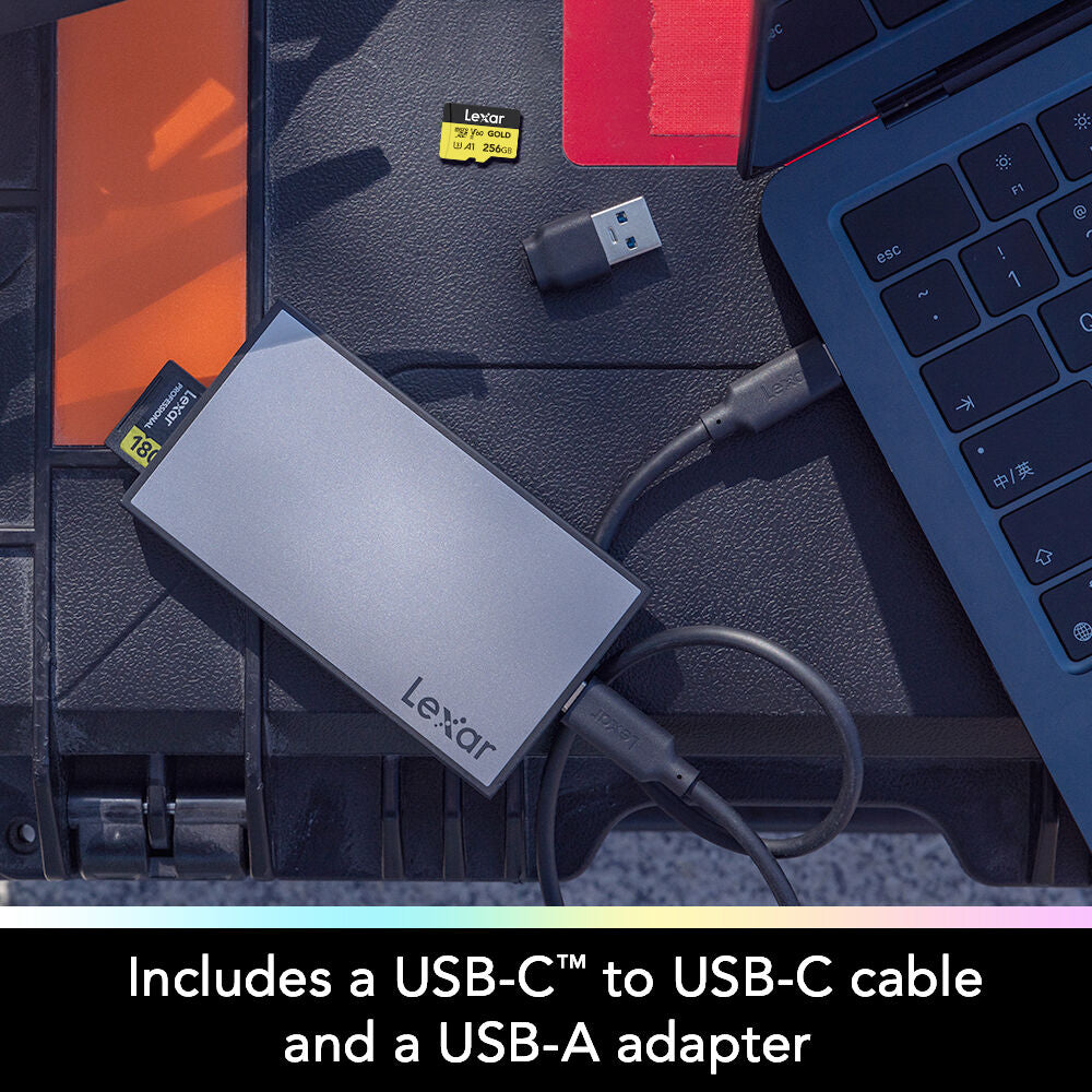 Lector de Tarjetas Lexar Professional Workflow UHS-II SD/micro SD - en uso