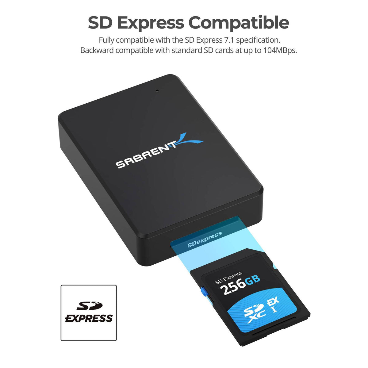 Lector de Tarjetas Sabrent SD Express - puertos y conexiones