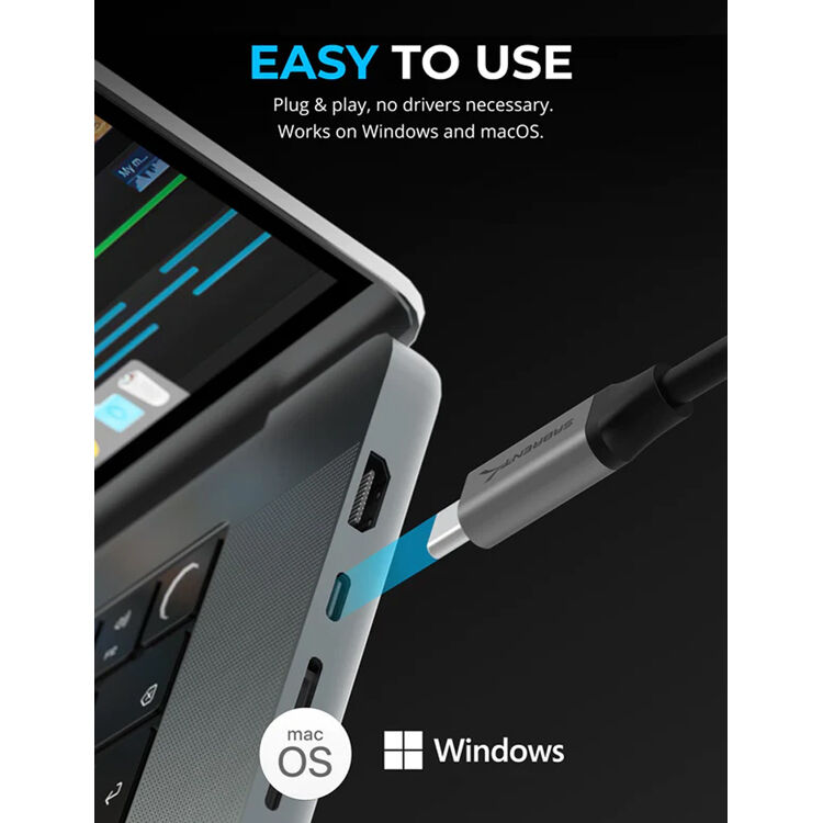 Lector de Tarjetas Sabrent USB-C Multi - puertos y conexiones