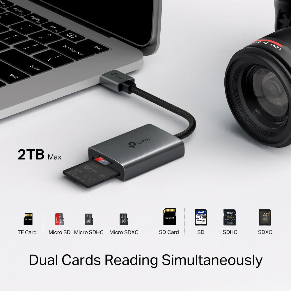 Lector de Tarjetas TP-Link UA430 SD & microSD - puertos y conexiones