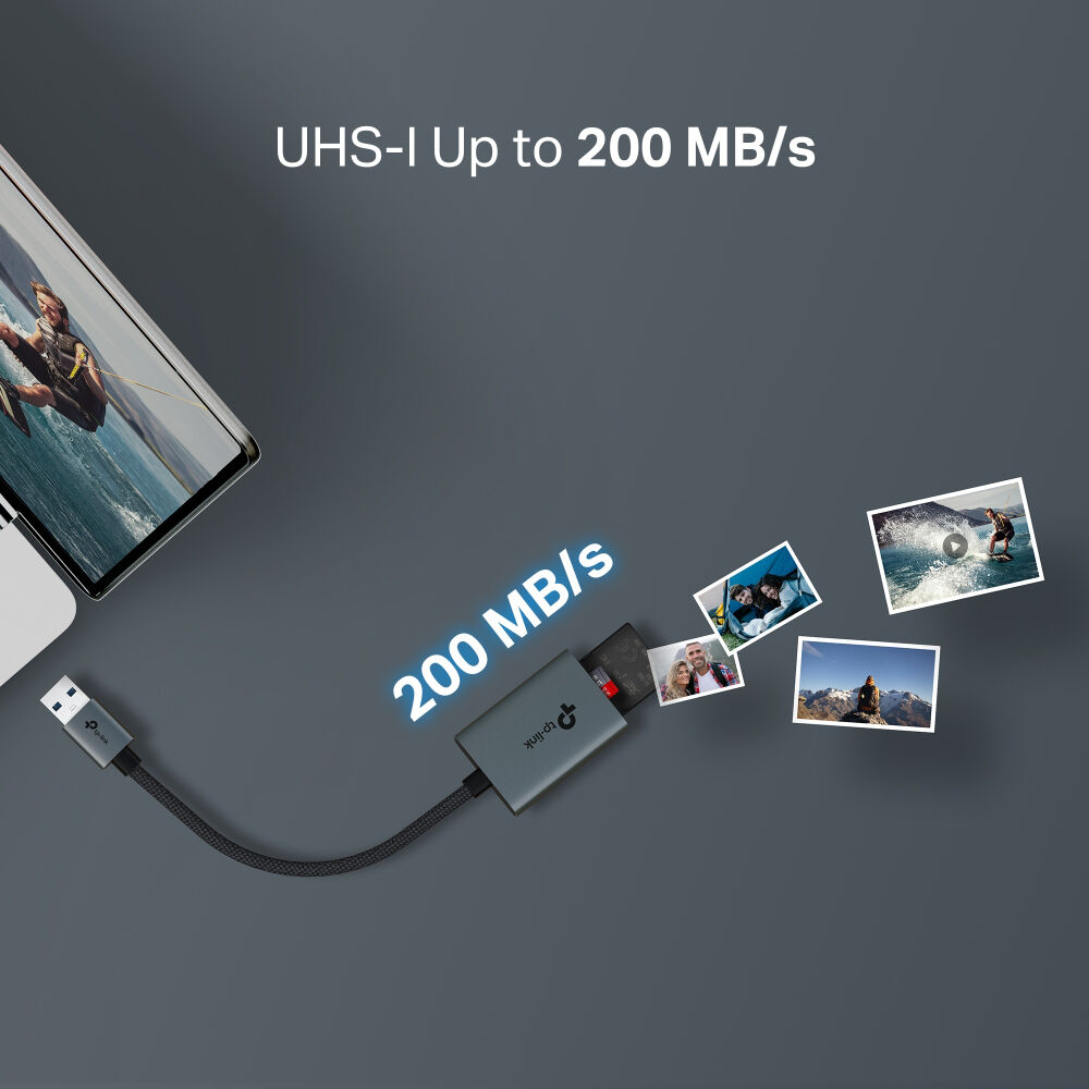 Lector de Tarjetas TP-Link UA430 SD & microSD - en uso