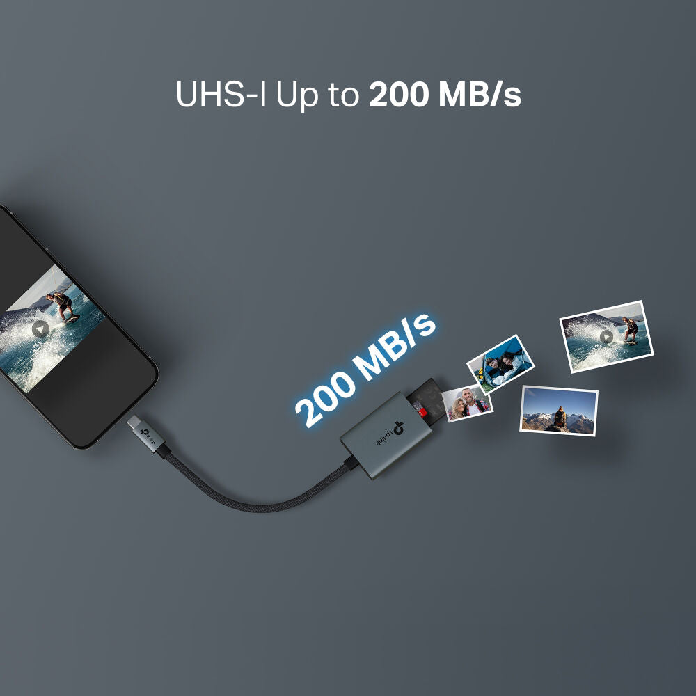 Lector de Tarjetas TP-Link UA430C SD & microSD - en uso