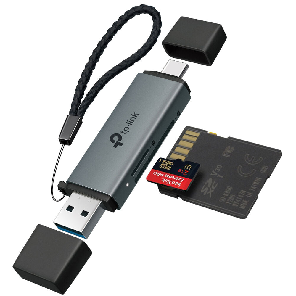 Lector de Tarjetas TP-Link UA430D SD & microSD (USB-C / USB-A) - vista frontal
