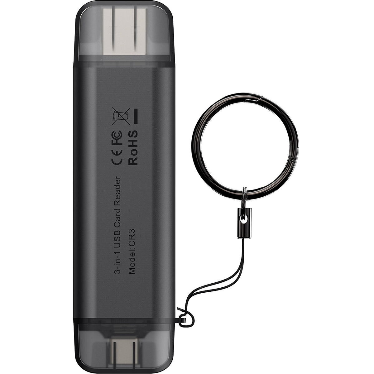 Lector de Tarjetas Ulanzi CR3 3-in-1 (USB-C / USB-A) - vista frontal