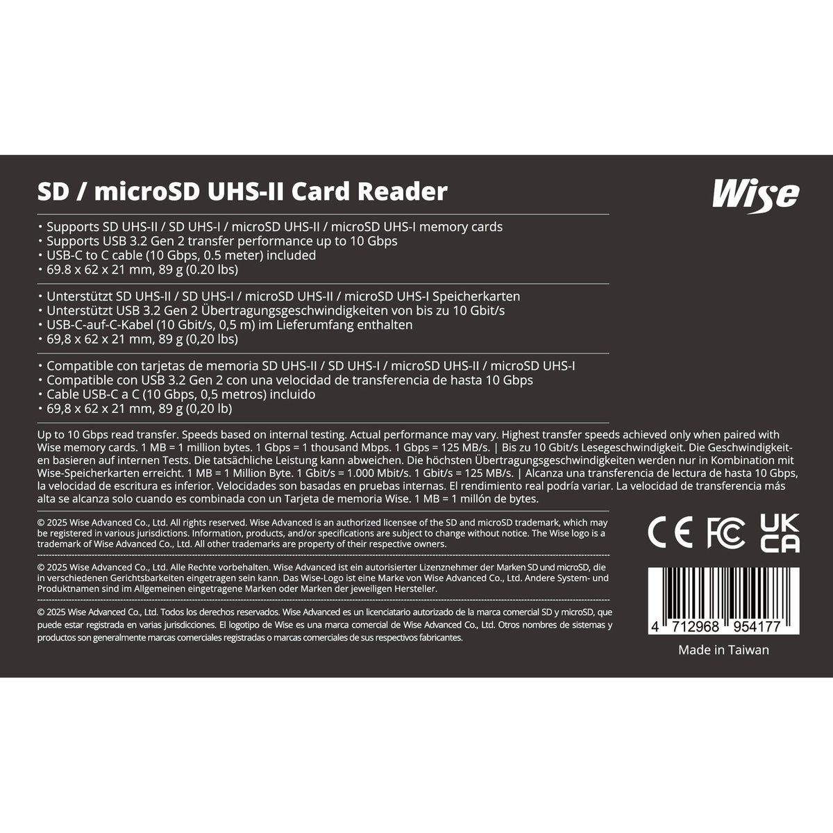 Lector de Tarjetas Wise Advanced SD/microSD UHS-II - detalle
