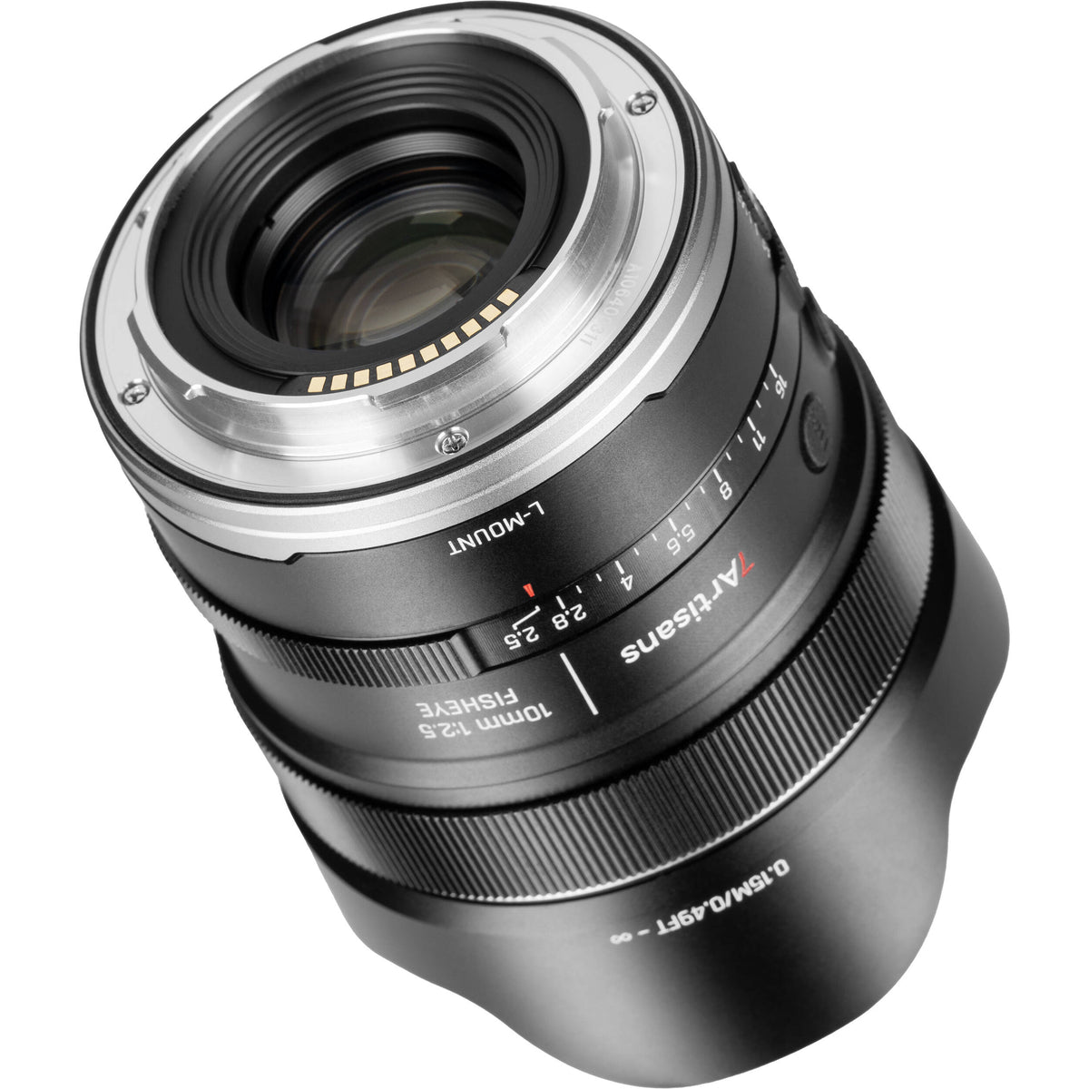 Lente 7Artisans 10mm f/2.5 AF MAX Fisheye - vista frontal