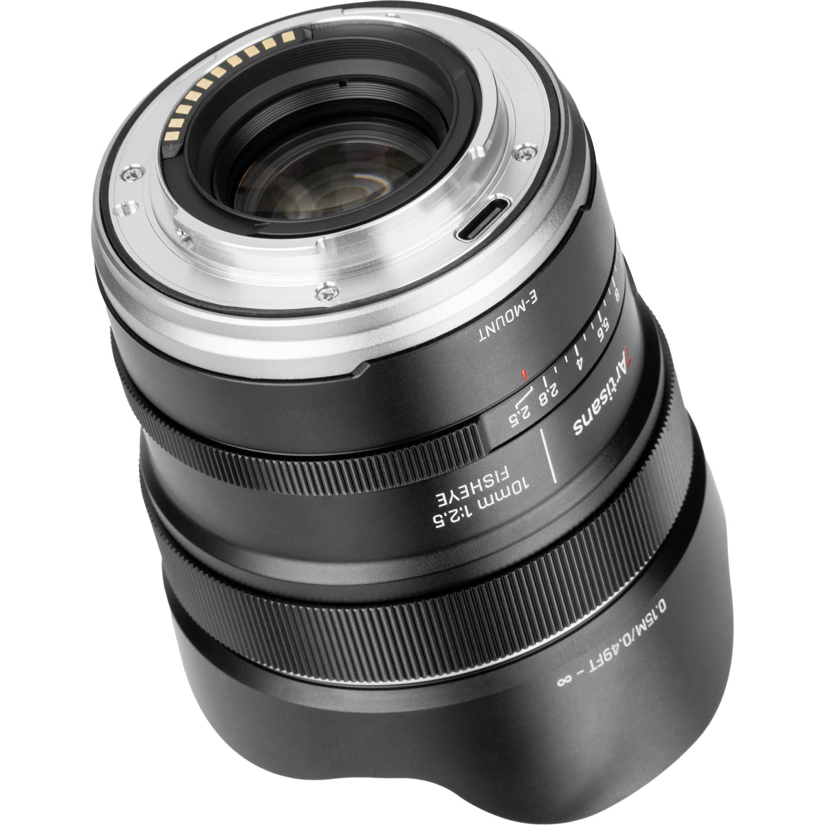 Lente 7Artisans 10mm f/2.5 AF MAX Fisheye - puertos y conexiones