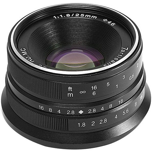 Lente 7Artisans 25mm f/1.8 (Negro) - vista frontal