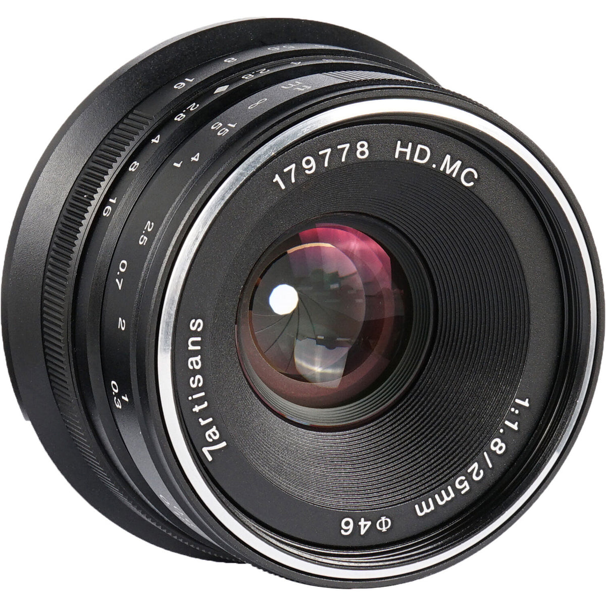 Lente 7Artisans 25mm f/1.8 (Negro) - vista frontal