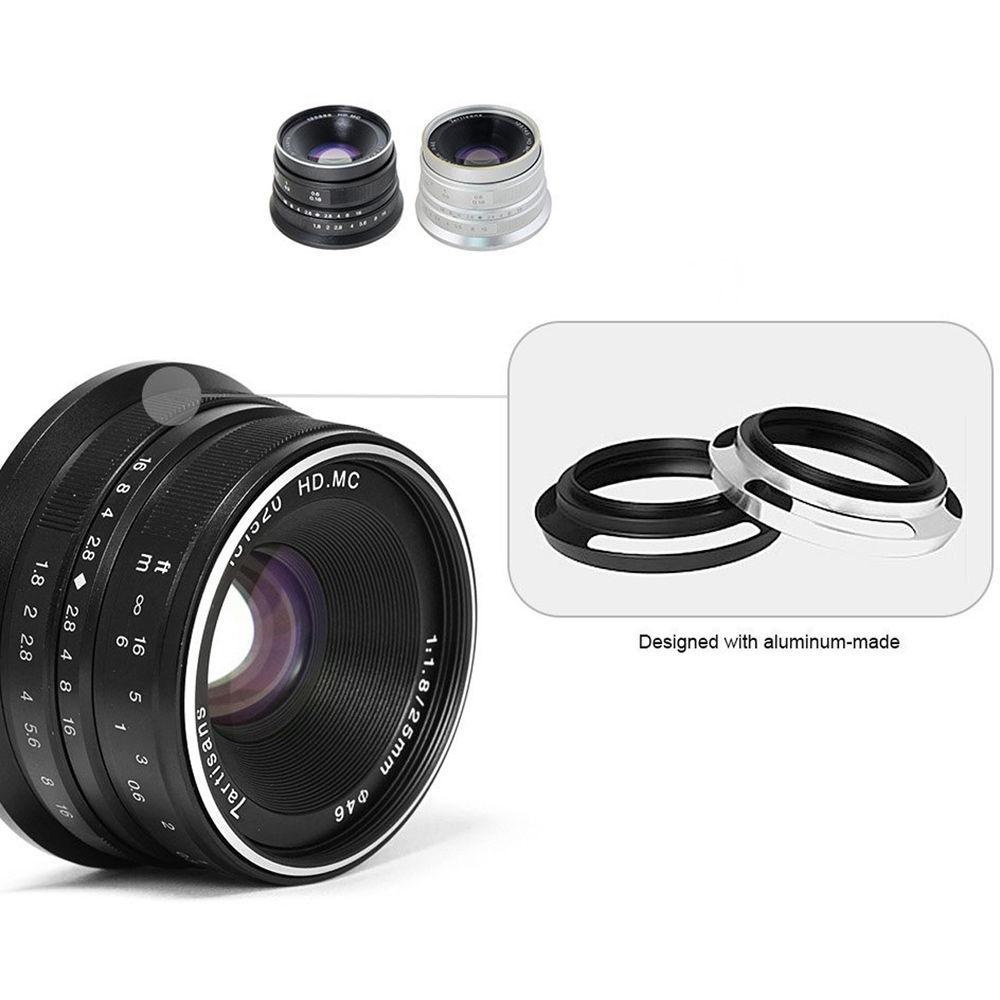 Lente 7Artisans 25mm f/1.8 (Negro) - detalle