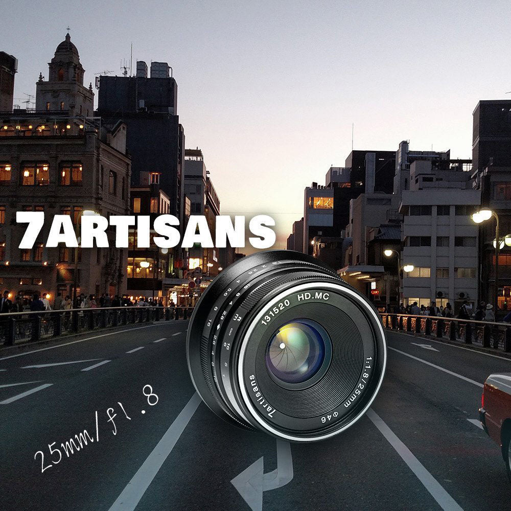 Lente 7Artisans 25mm f/1.8 (Negro) - en uso