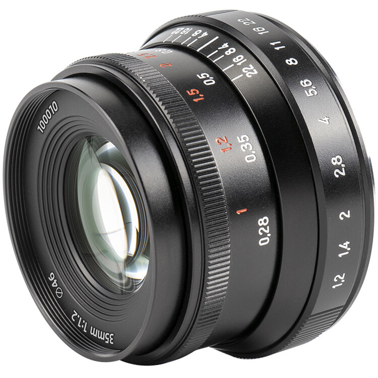 Lente 7Artisans 35mm f/1.2 Mark II (Negro) - vista lateral