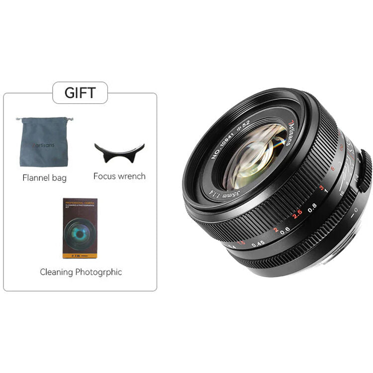 Lente 7Artisans 35mm f/1.4 Mark III (Negro) - vista lateral