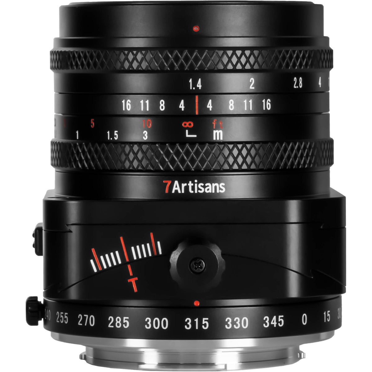 Lente 7Artisans 50mm f/1.4 Tilt-Shift - vista frontal