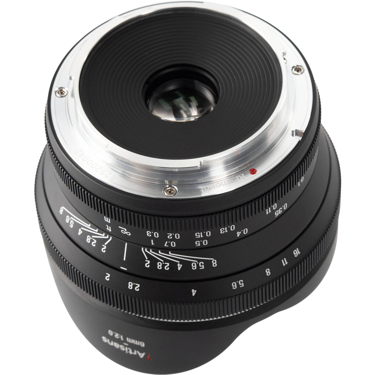 Lente 7Artisans 6mm f/2 Fisheye - vista frontal