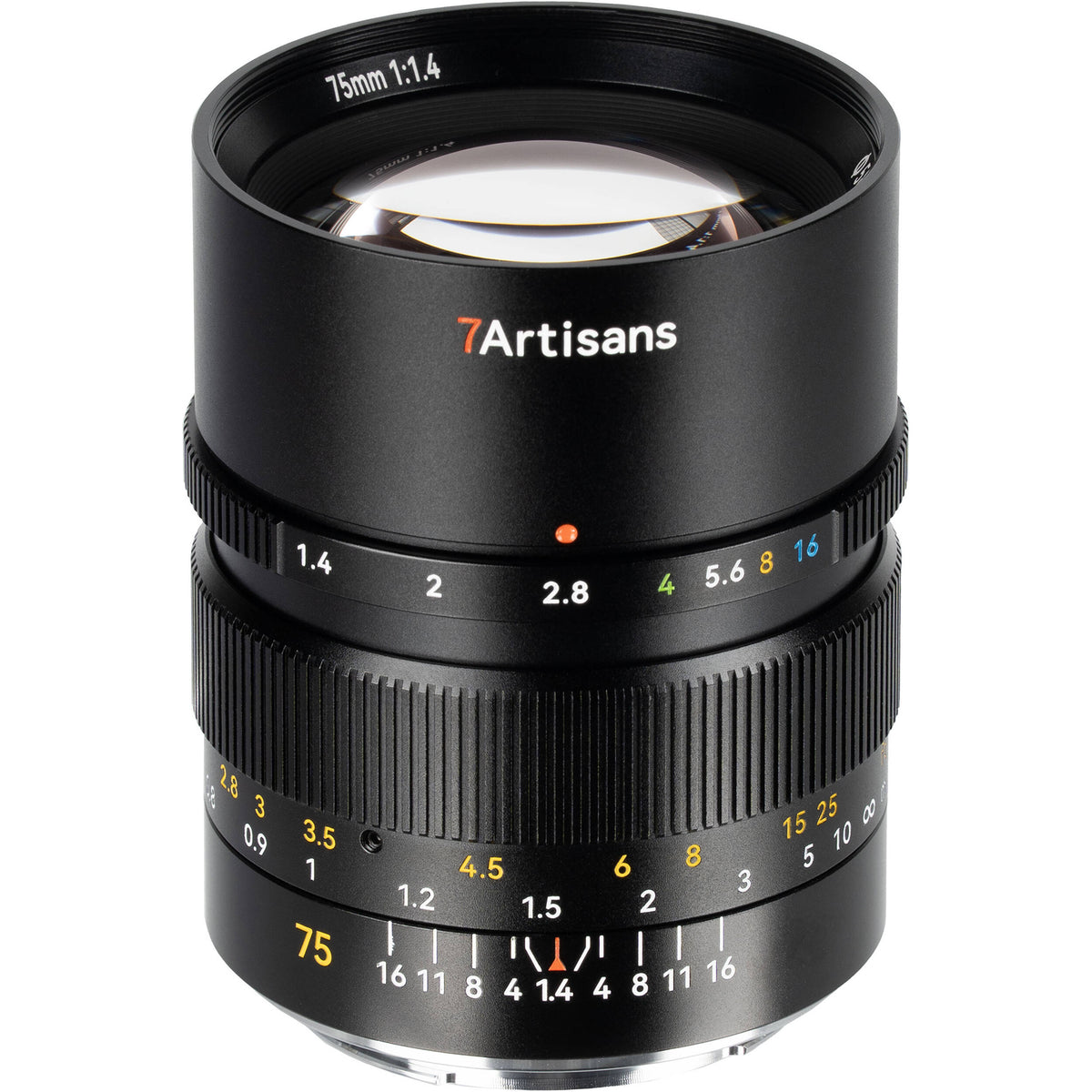 Lente 7Artisans 75mm f/1.4 - vista frontal