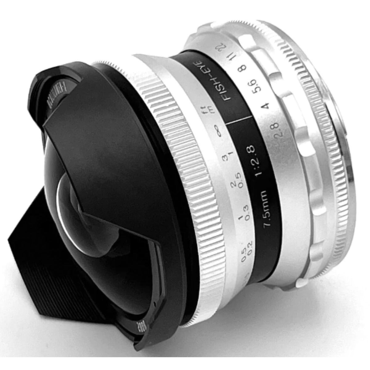 Lente Artra Lab Oculilumen 7.5mm f/2.8 Fisheye (Plateado) - vista frontal