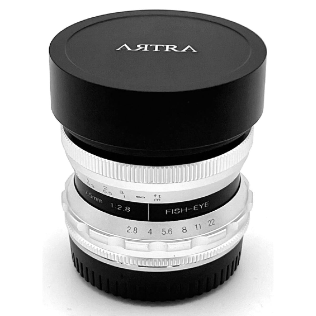 Lente Artra Lab Oculilumen 7.5mm f/2.8 Fisheye (Plateado) - vista trasera