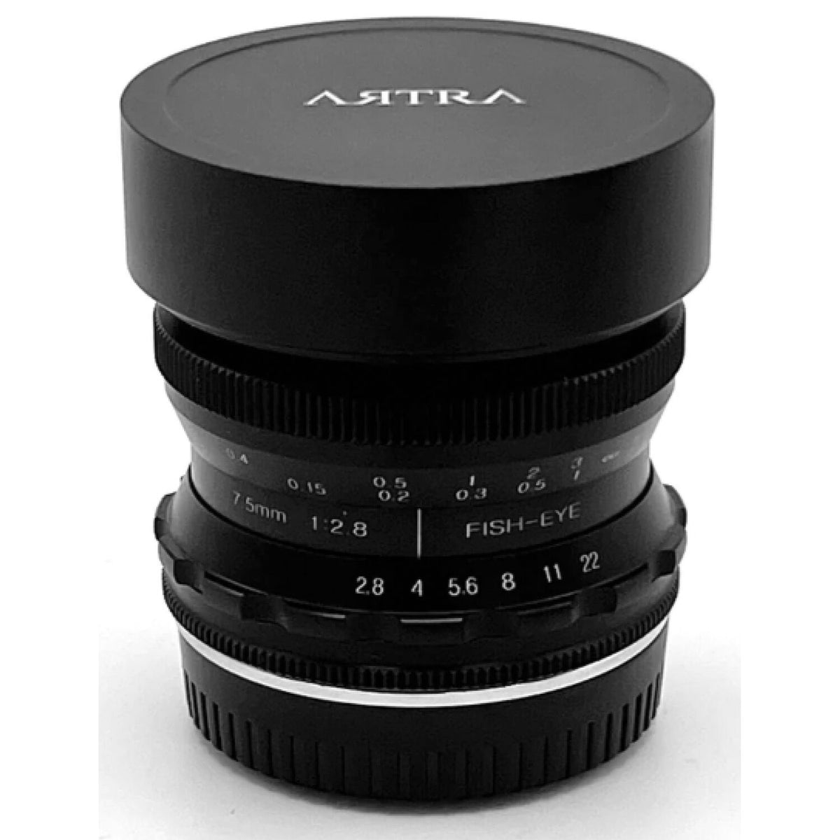Lente Artra Lab Oculilumen 7.5mm f/2.8 Fisheye (Plateado) - vista lateral