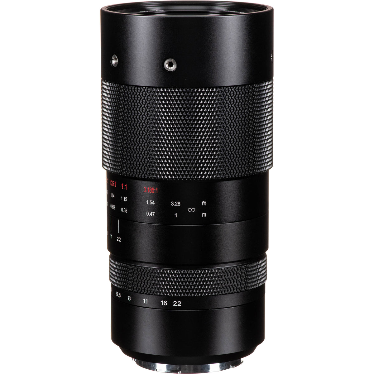 Lente AstrHori 120mm f/2.8 2X Macro - vista frontal