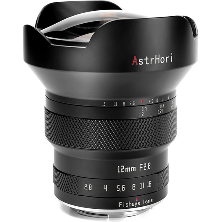 Lente AstrHori 12mm f/2.8 Fisheye - puertos y conexiones