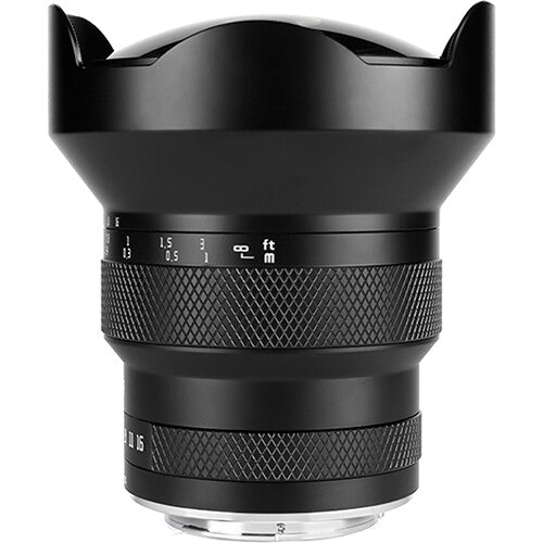 Lente AstrHori 12mm f/2.8 Fisheye (Plateado) - vista trasera