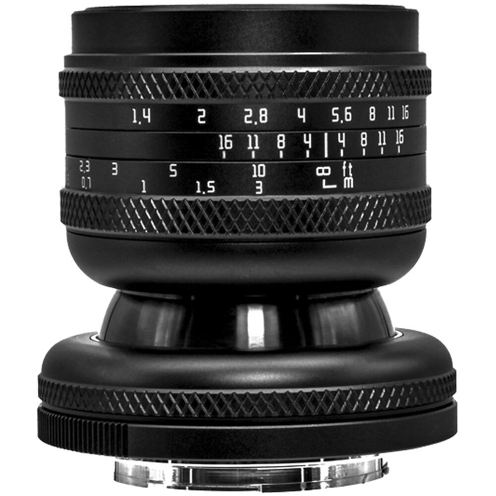Lente AstrHori 50mm f/1.4 Tilt (Negro) - vista frontal
