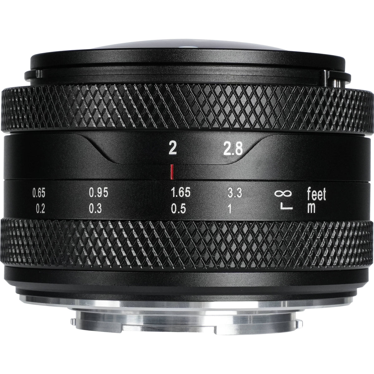 Lente AstrHori 6.5mm f/2 Fisheye - vista frontal
