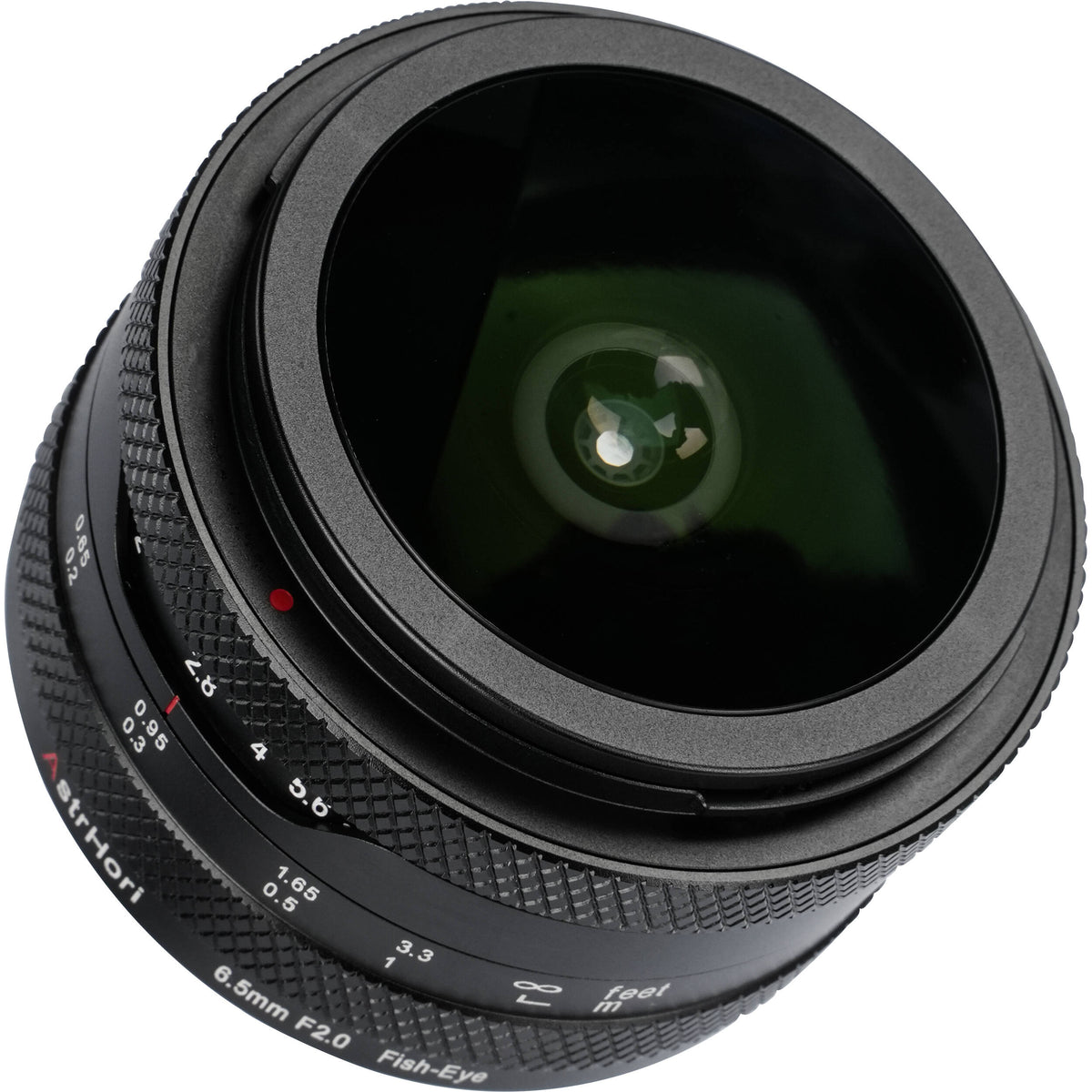 Lente AstrHori 6.5mm f/2 Fisheye - vista trasera