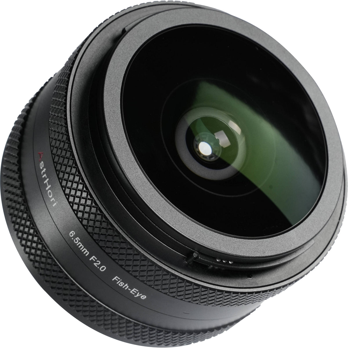 Lente AstrHori 6.5mm f/2 Fisheye - vista lateral