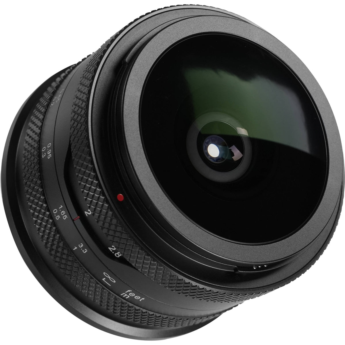 Lente AstrHori 6.5mm f/2 Fisheye - vista lateral