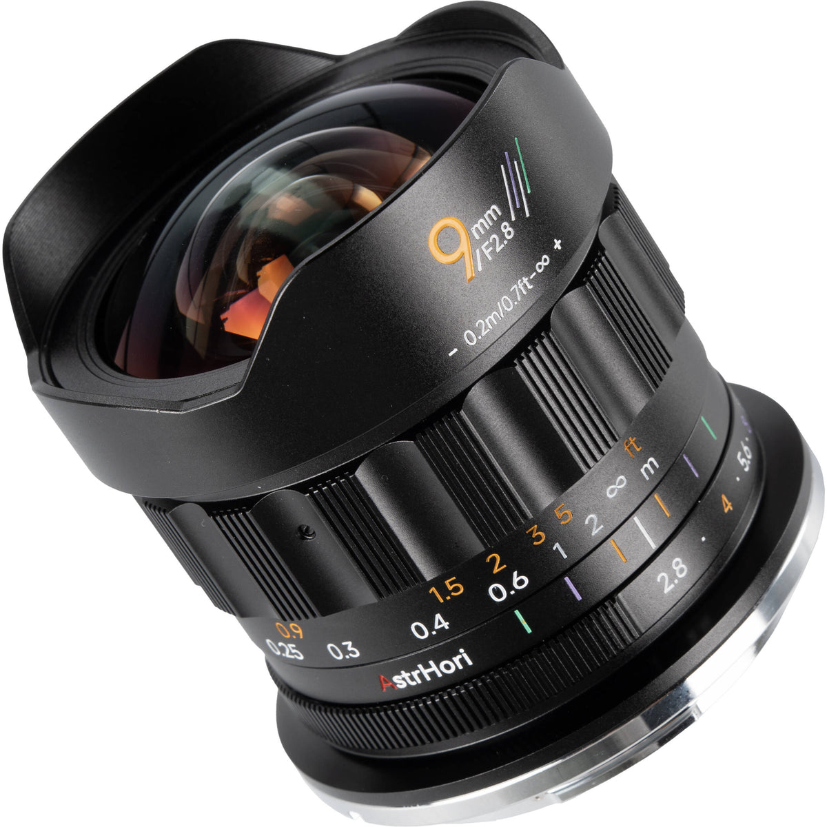 Lente AstrHori MF 9mm f/2.8 - vista lateral