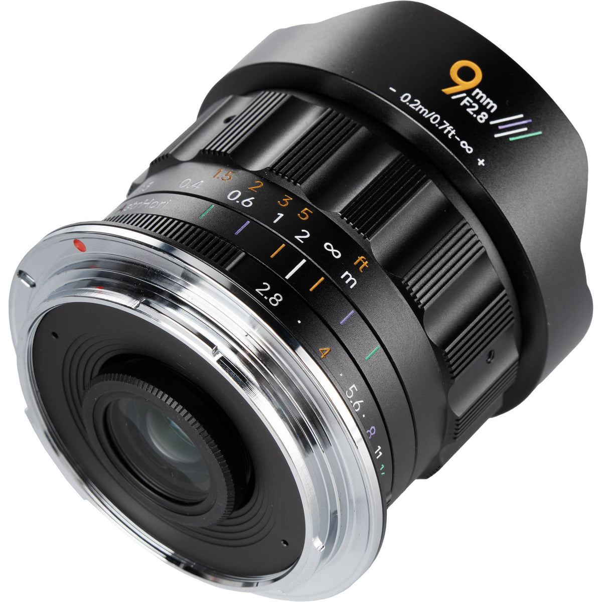 Lente AstrHori MF 9mm f/2.8 - vista lateral