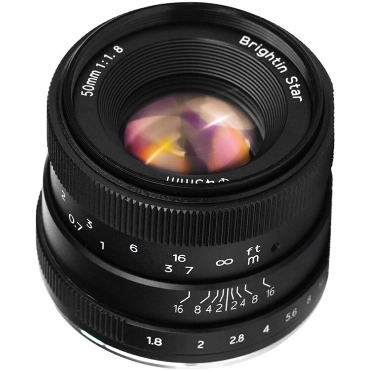 Lente Brightin Star 50mm f/1.8 - vista frontal