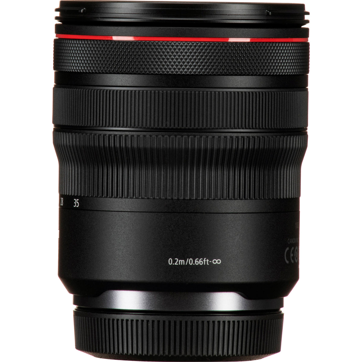 Lente Canon RF 14-35mm f/4 L IS USM - vista lateral
