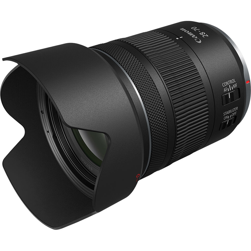 Lente Canon RF 28-70mm f/2.8 IS STM - vista lateral