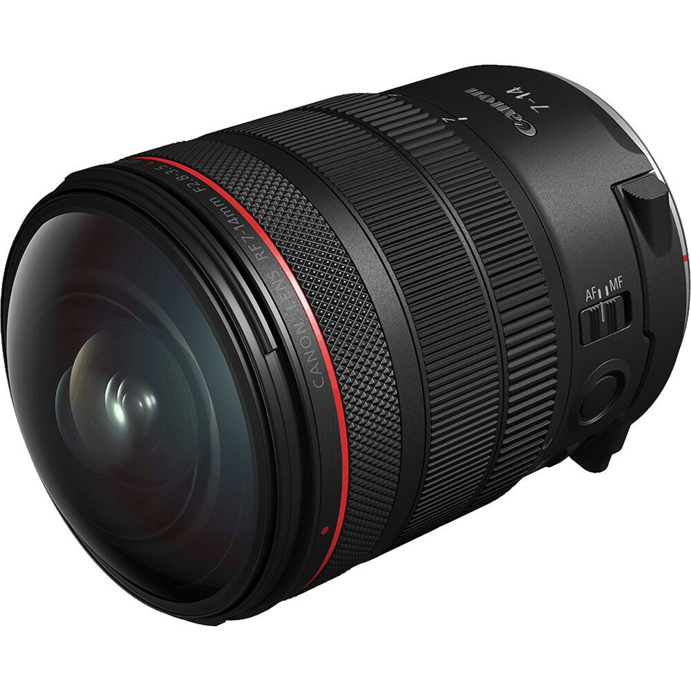 Lente Canon RF 7-14mm f/2.8-3.5 L Fisheye STM - vista lateral