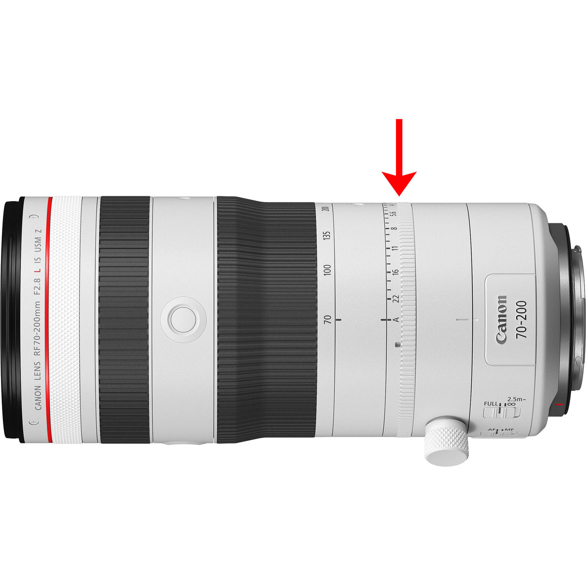Lente Canon RF 70-200mm f/2.8 L IS USM Z (Blanco) - en uso
