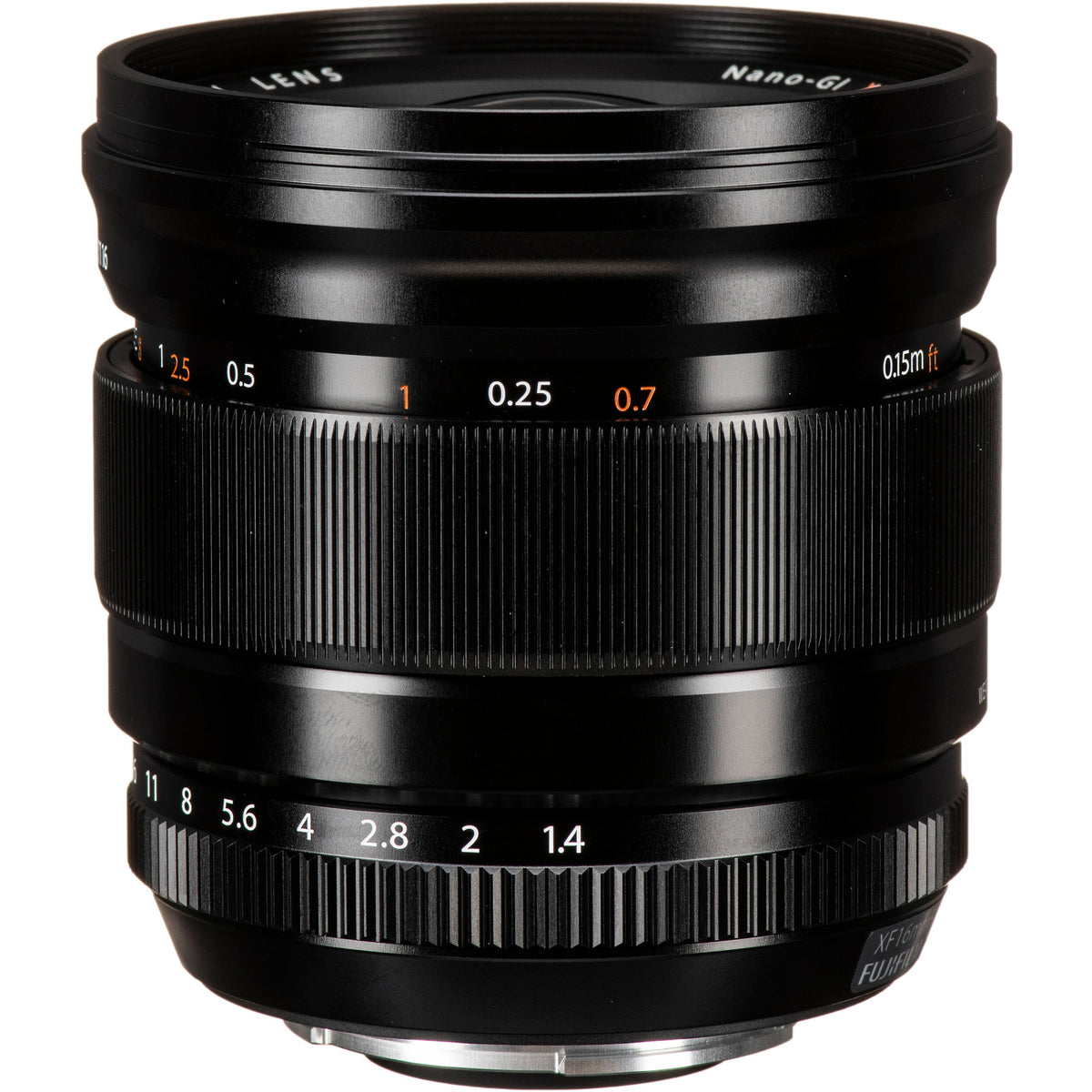 Lente Fujifilm XF 16mm f/1.4 R WR - vista frontal