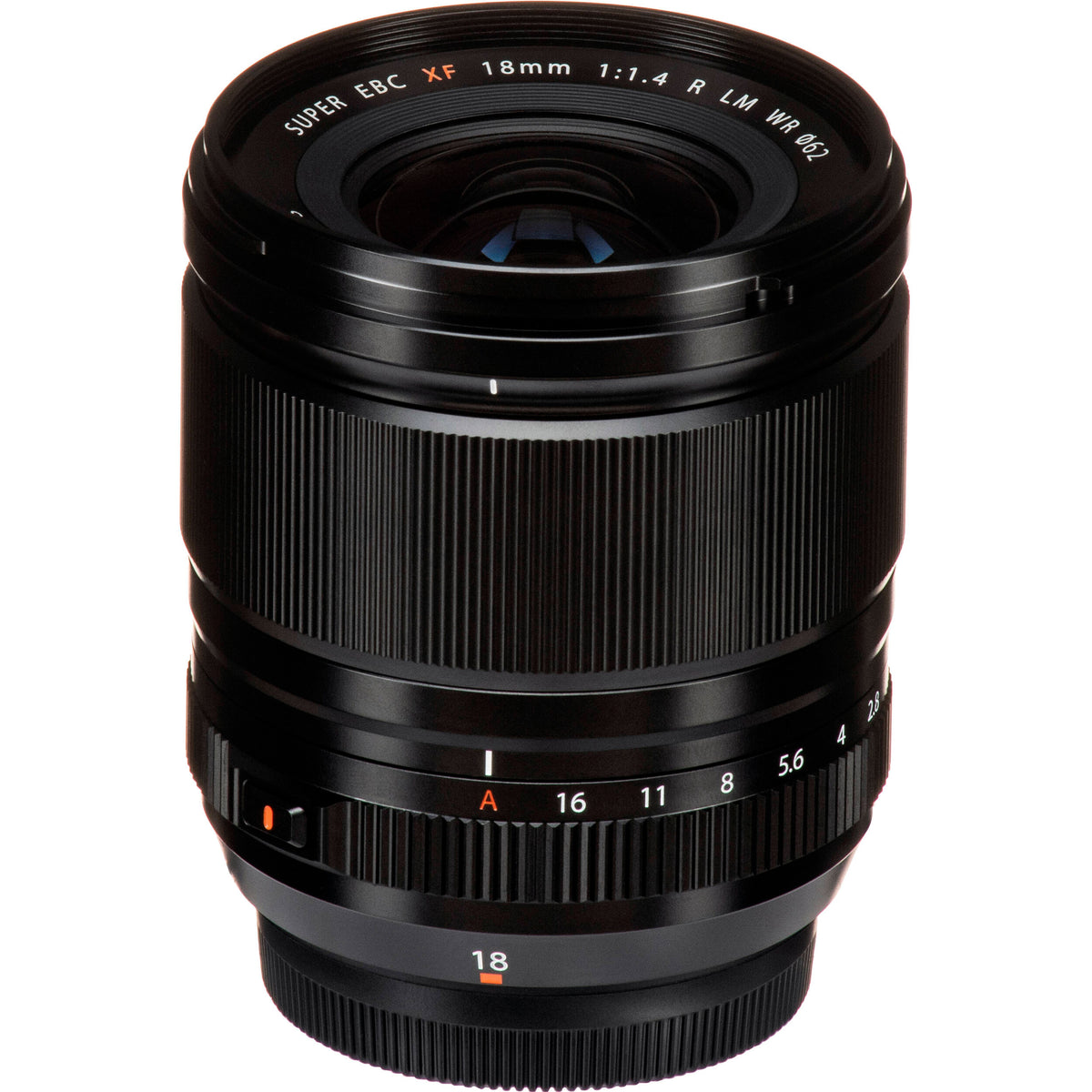 Lente Fujifilm XF 18mm f/1.4 R LM WR - vista lateral