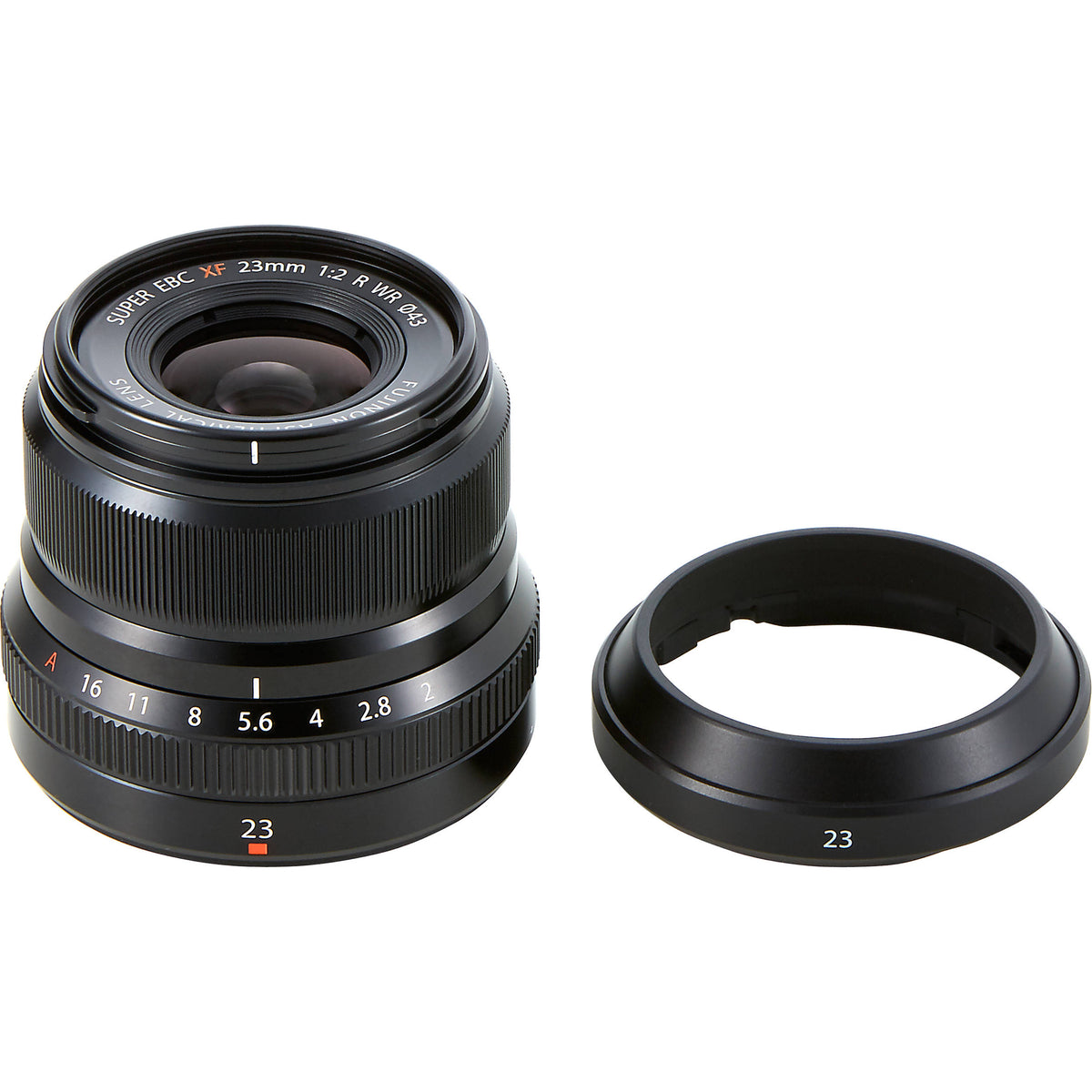 Lente Fujifilm XF 23mm f/2 R WR (Negro) - vista lateral