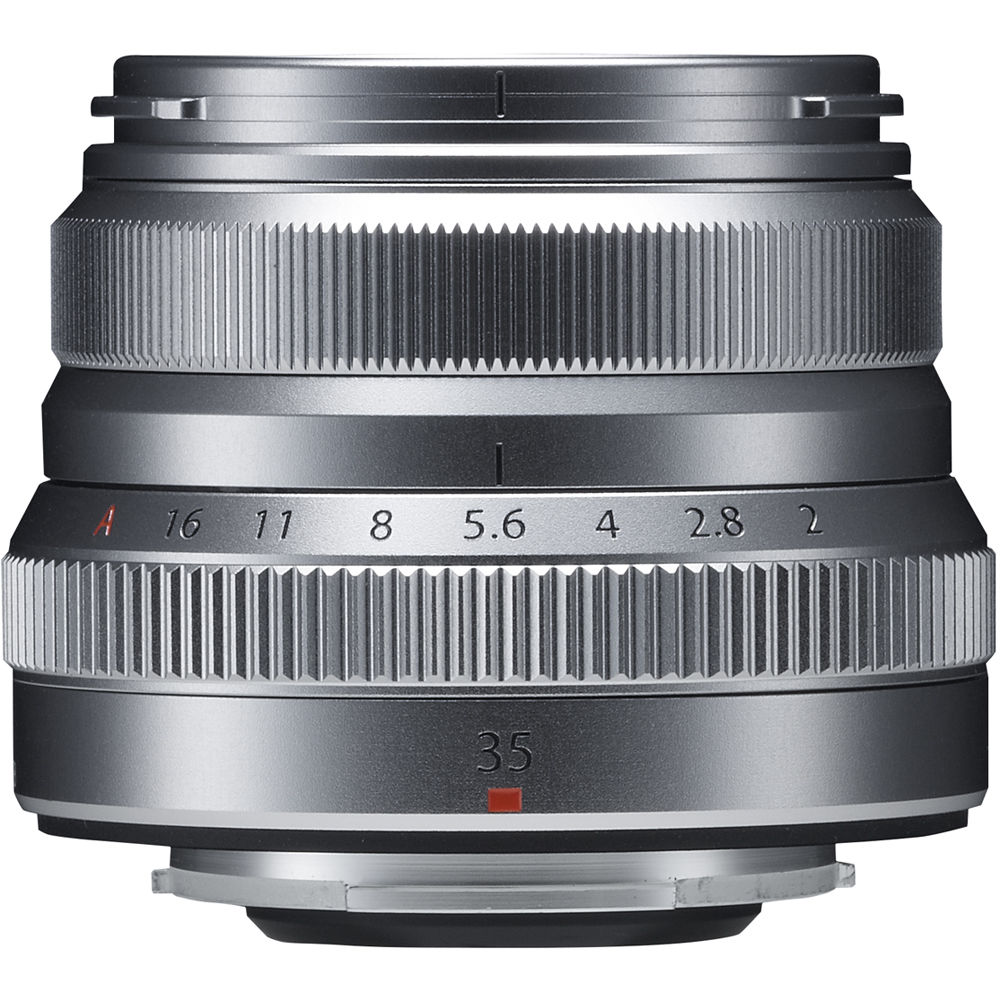 Lente Fujifilm XF 35mm f/2 R WR (Plateado) - vista frontal