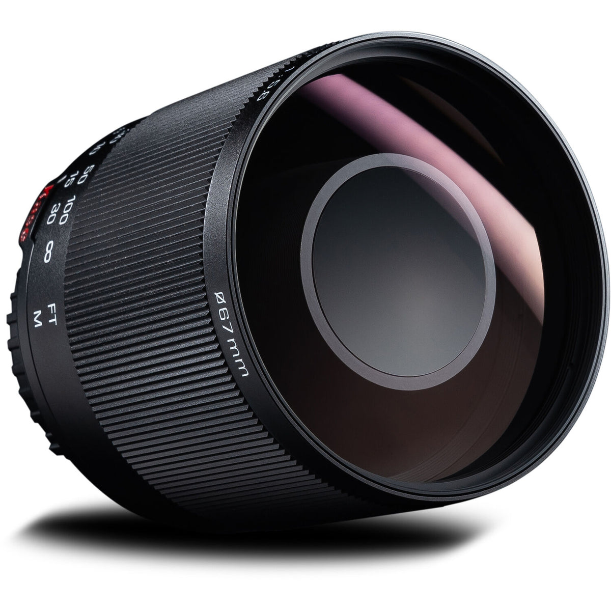 Lente Kase 200mm f/5.6 MC Reflex Mirror - vista frontal