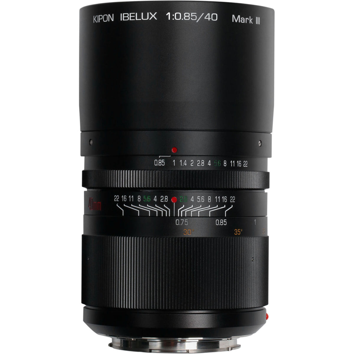 Lente KIPON Ibelux 40mm f/0.85 Mark III - vista principal